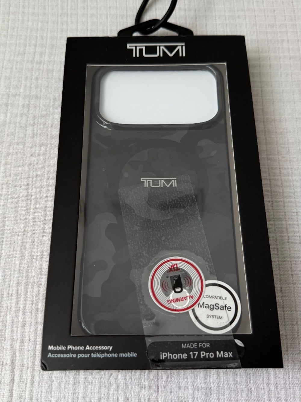 TUMI Phone Case iPhone 17 Pro Max Case Black Camouflage NEW In Box.